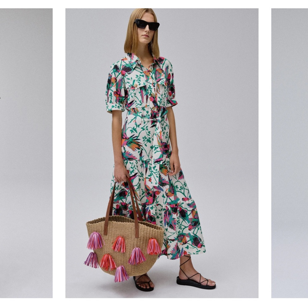 DEREK LAM 10 CROSBY Bird Print Shirtdress - Picture 2 of 9